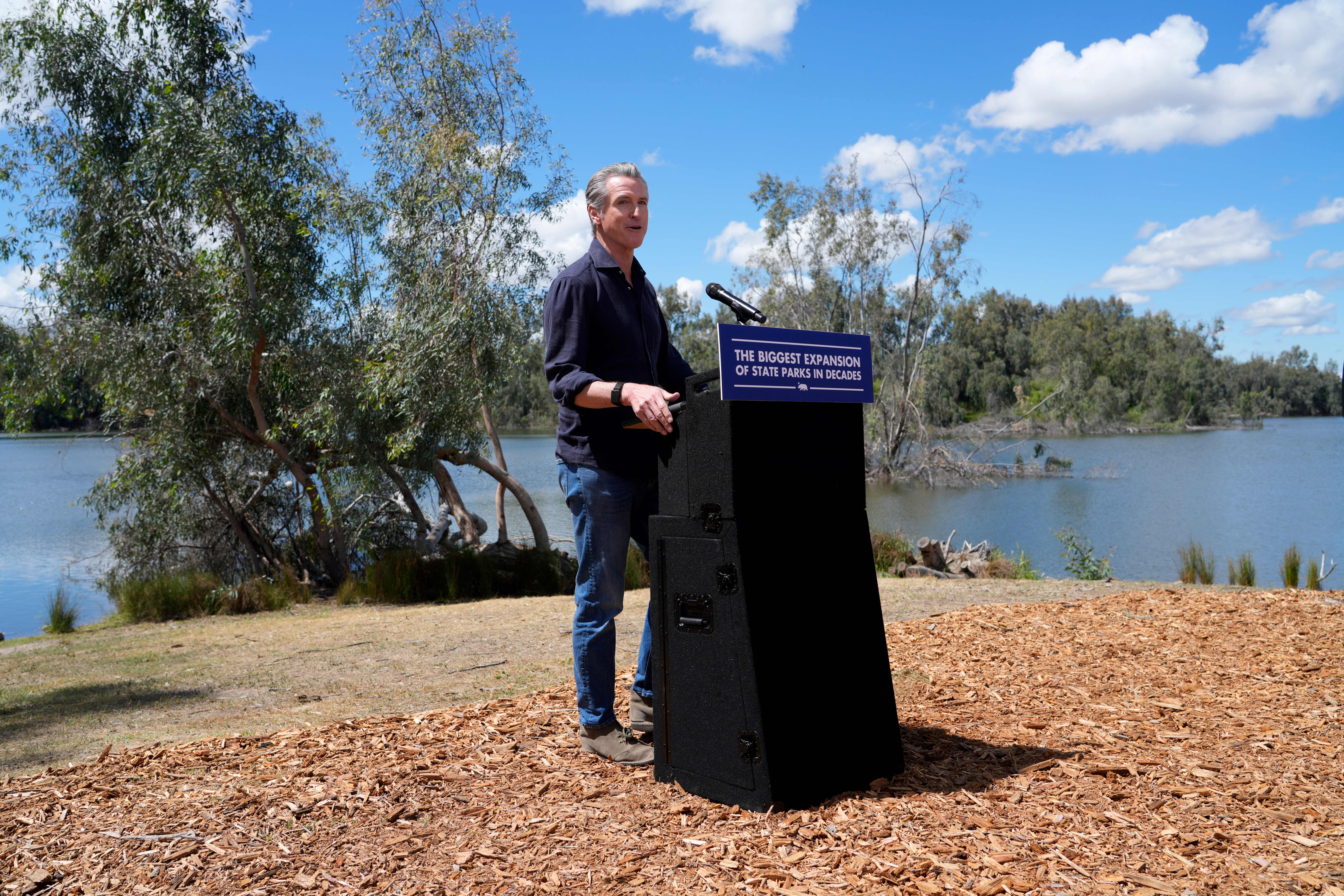 Governor Gavin Newsom announces State Parks Forward. Photo from California State Parks.
